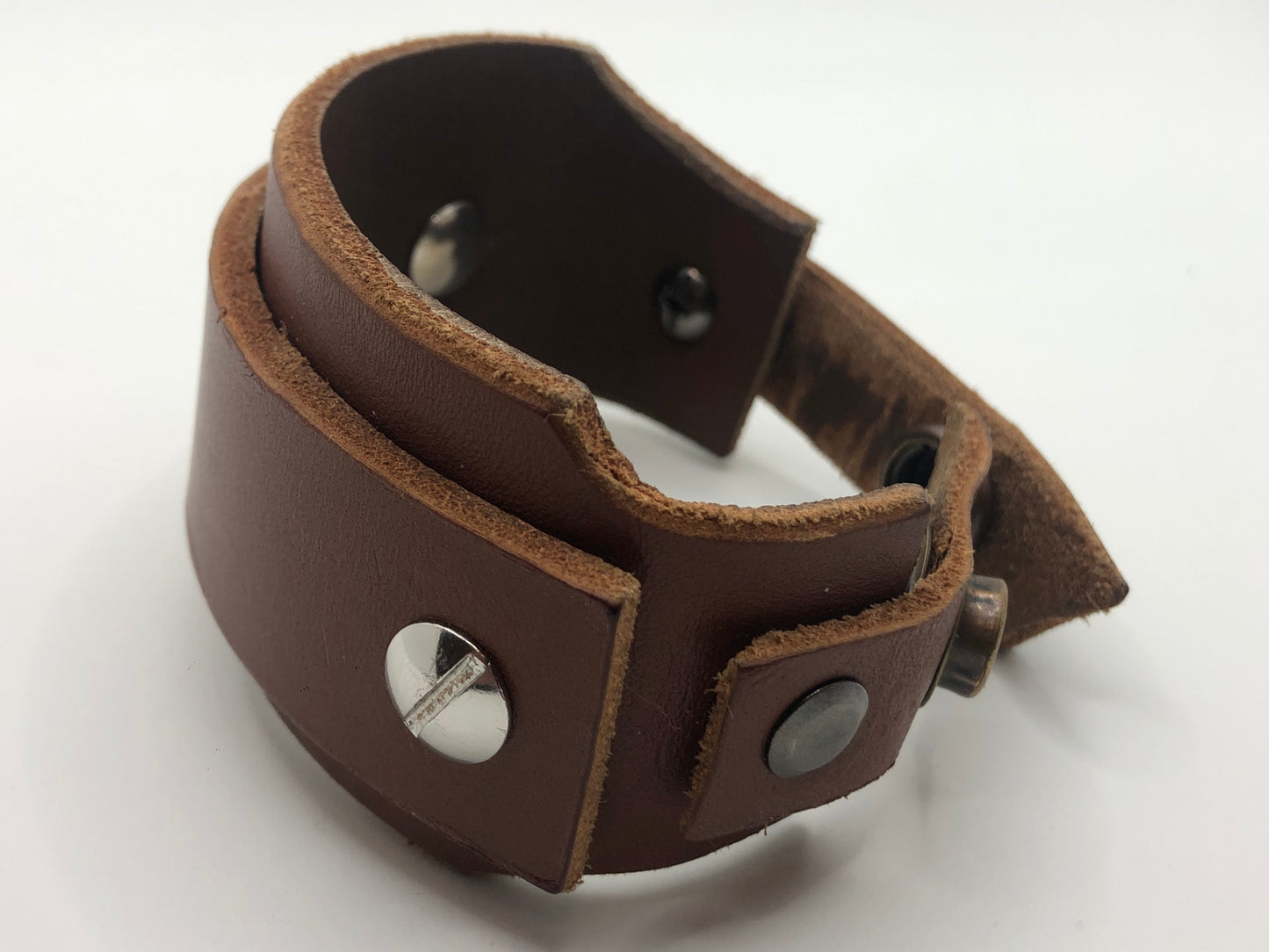 The Carpenter - Recycled / Deadstock Leather Wristband / Bracelet