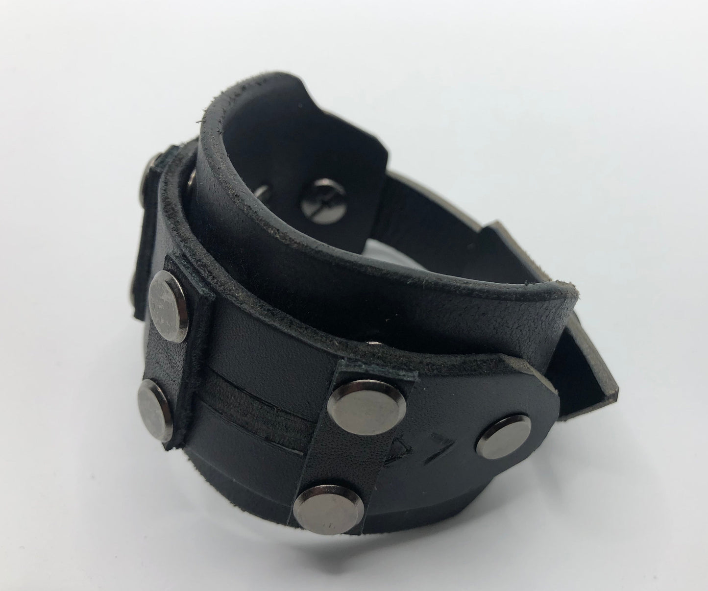 Gladiator - Black Leather Wristband / Bracelet