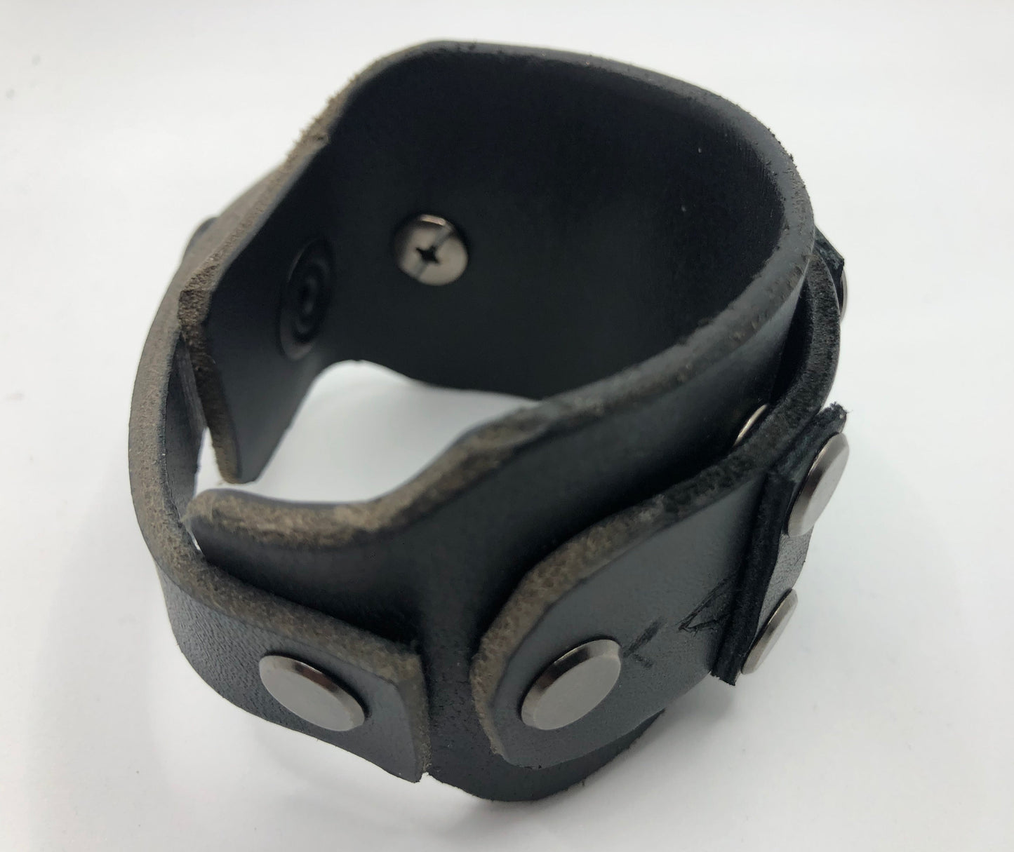 Gladiator - Black Leather Wristband / Bracelet