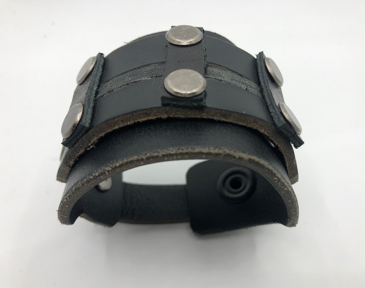 Gladiator - Black Leather Wristband / Bracelet