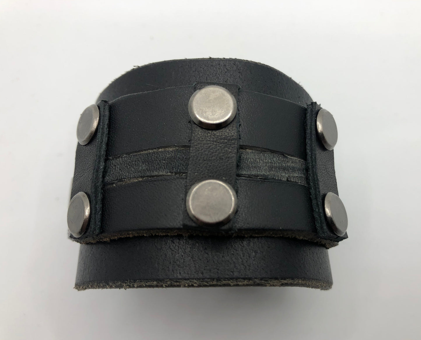 Gladiator - Black Leather Wristband / Bracelet
