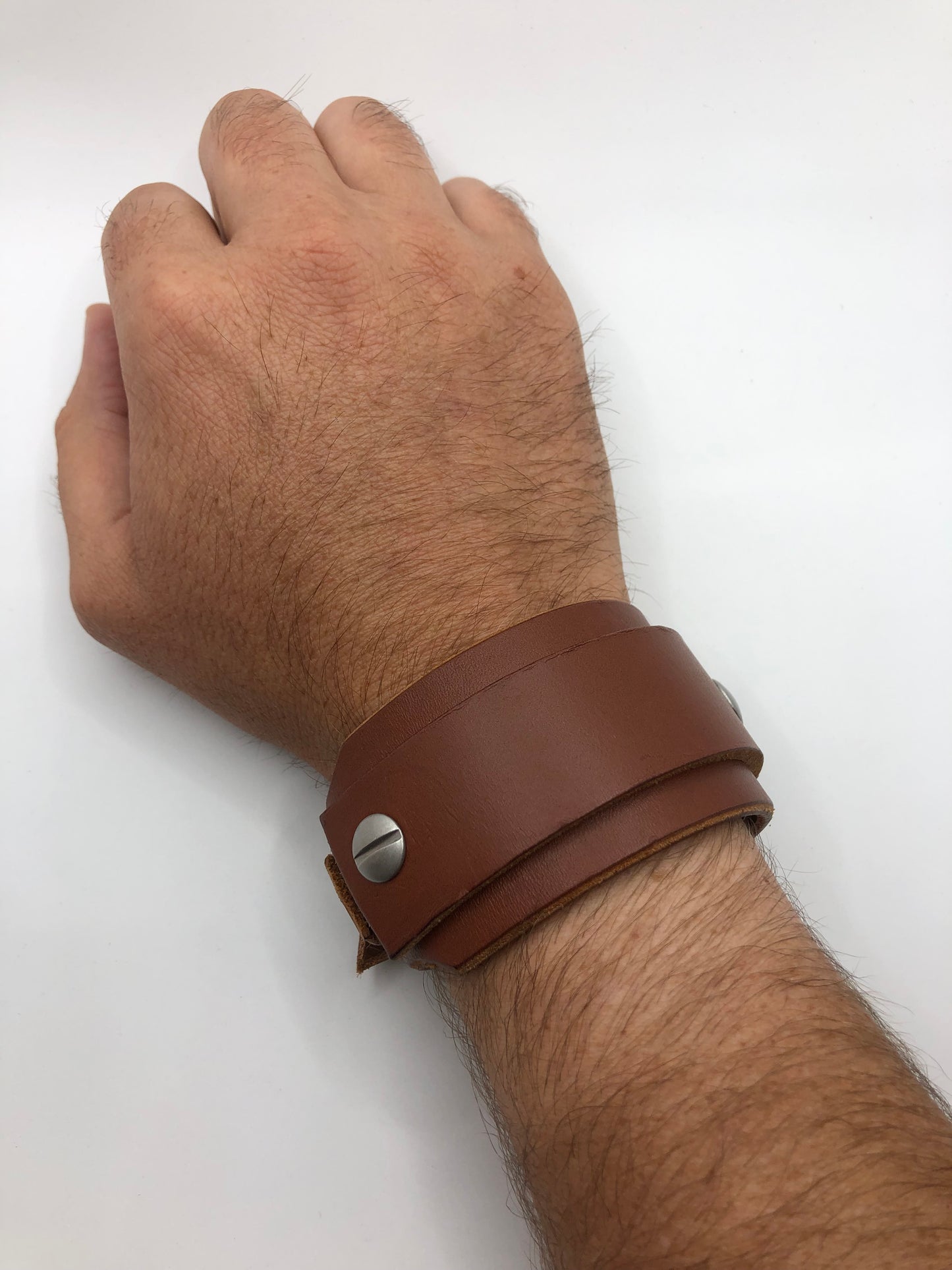 The Carpenter - Recycled / Deadstock Leather Wristband / Bracelet