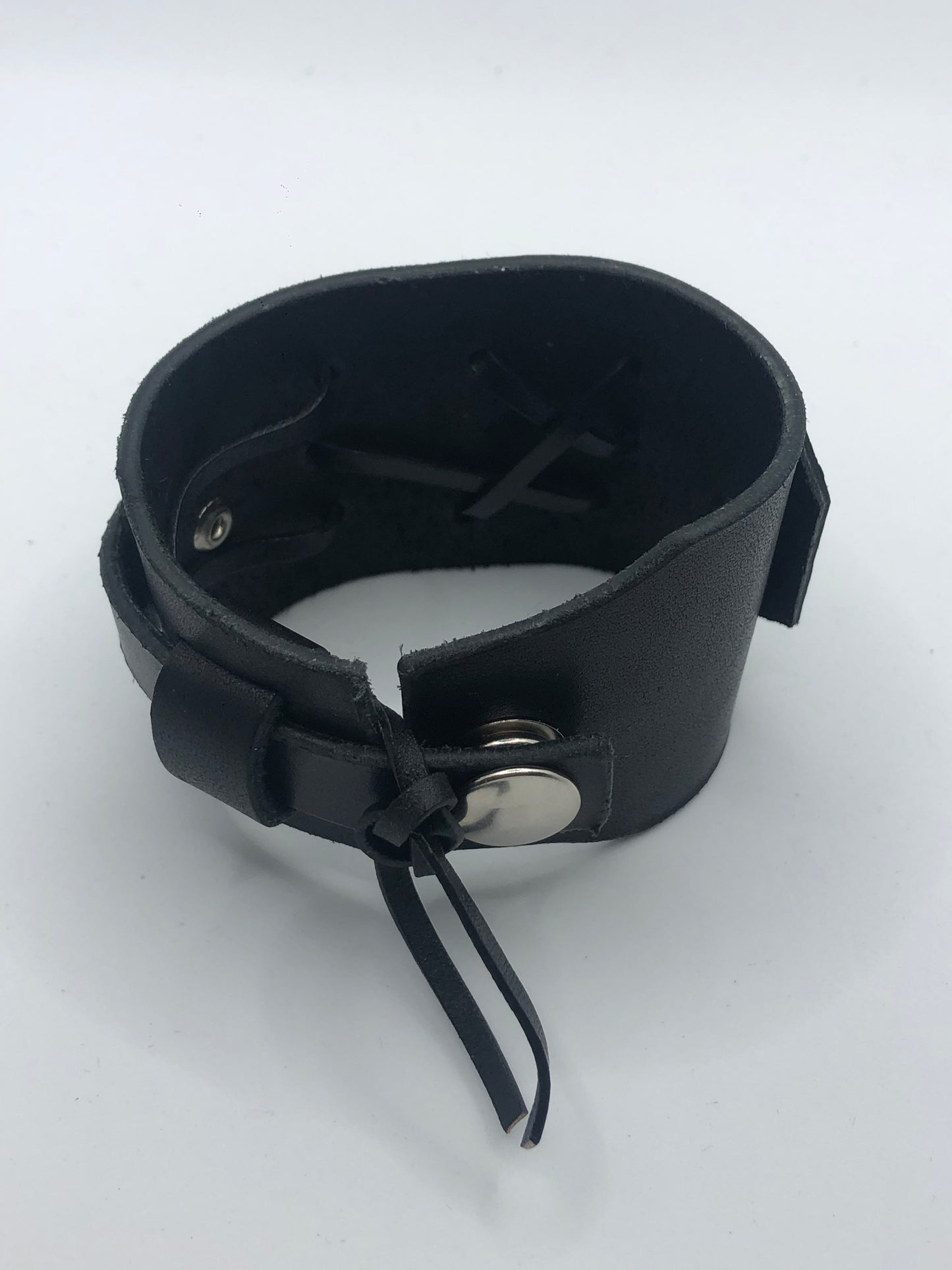 Crystal Wrap Wristband / Bracelet- Black Leather