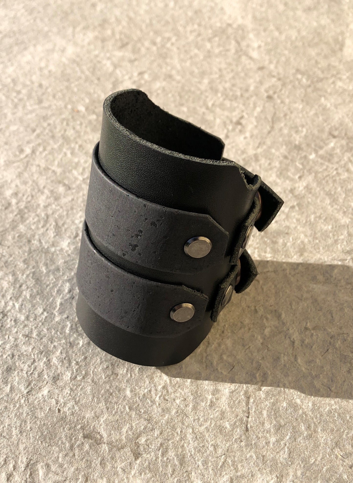 Rexor - Black Leather Wristband