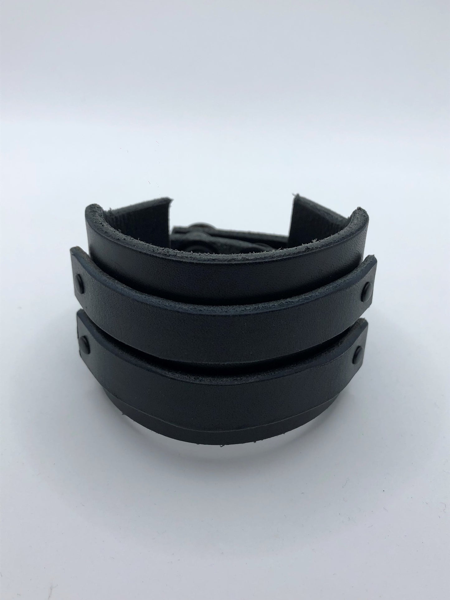 Gift Box Set - Como - Dark Blue Leather Belt & Cypher - Cyberpunk Style Leather Bracelet