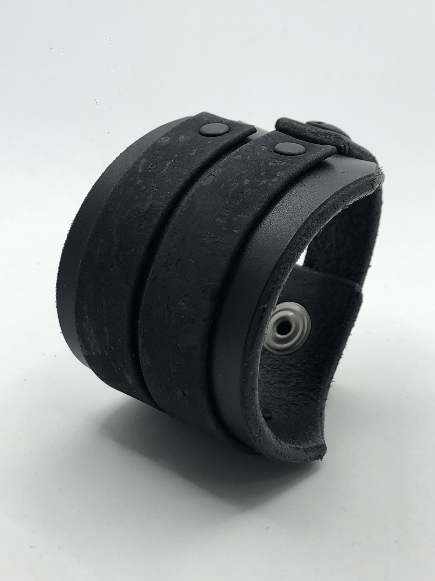 Gift Box Set - Nightshade Premium Black Leather Belt & Cork Leather Hybrid Cuff