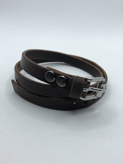 Brown Leather Wrap with Adjustable Buckle