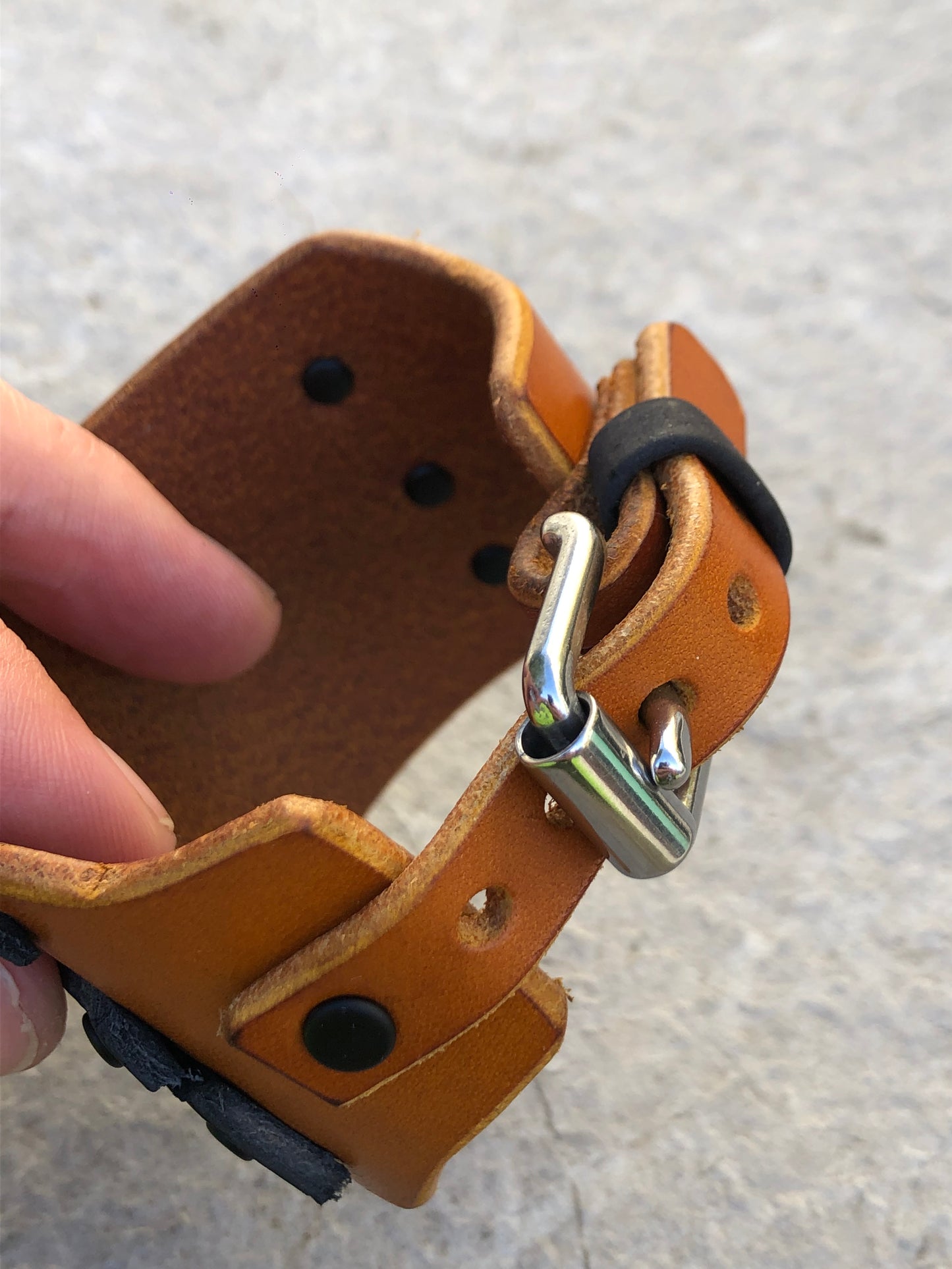 Tiger Cuff / Leather Bracelet with Adjustable Buckle