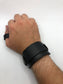 Classic Black Leather Single Strap Wristband / Bracelet