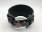 Classic Black Leather Single Strap Wristband / Bracelet
