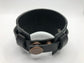 Classic Black Leather Single Strap Wristband / Bracelet