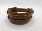 Dune - Smokey Wood Tan Leather Wristband / Bracelet with Black Screws