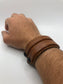 Dune - Smokey Wood Tan Leather Wristband / Bracelet with Black Screws