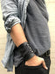 Conan Cuff - Black Leather Wide Wristband
