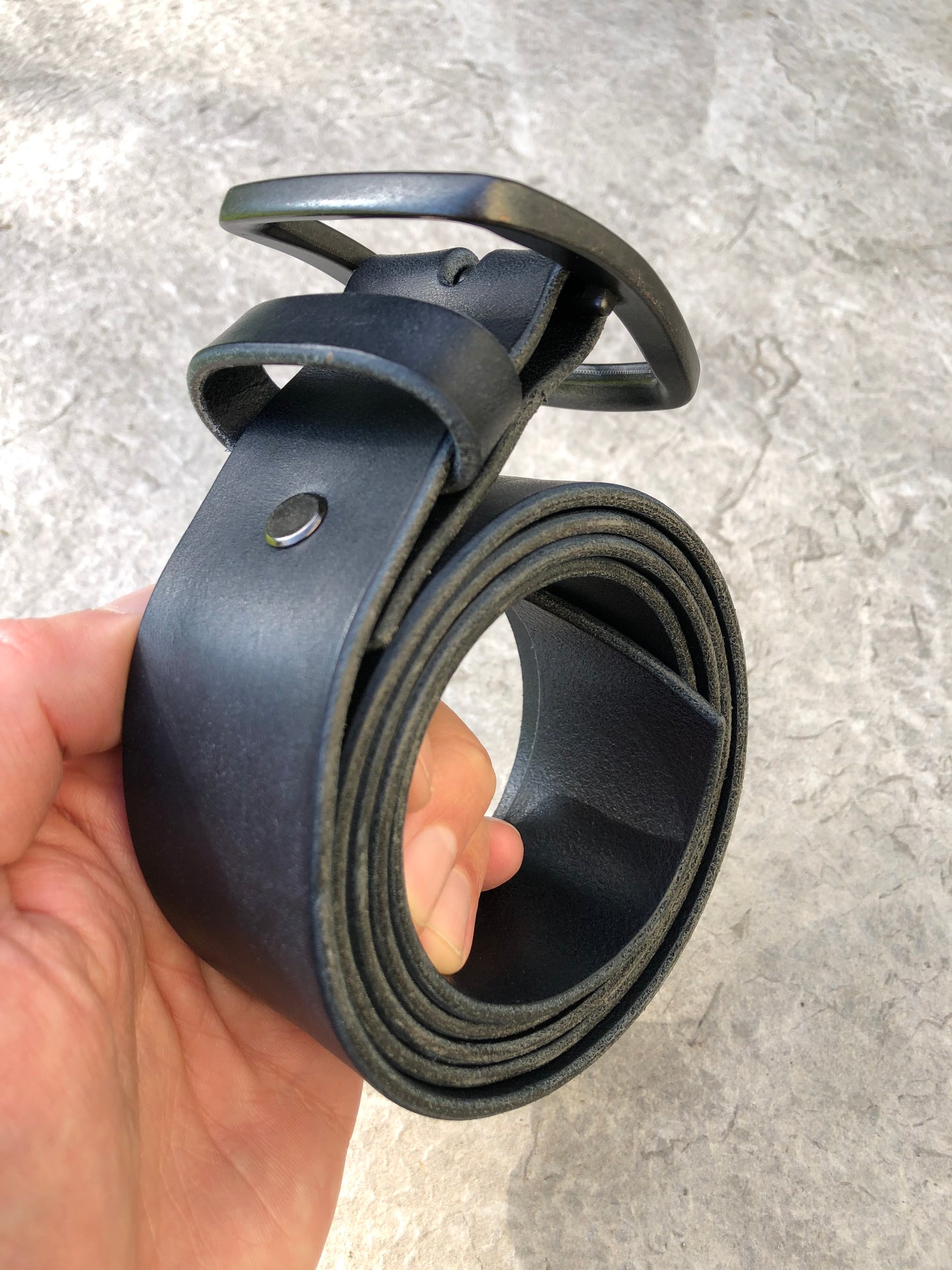 Abyss - Dark Blue Leather Belt