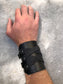 Conan Cuff - Black Leather Wide Wristband