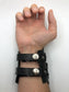 Conan Cuff - Black Leather Wide Wristband