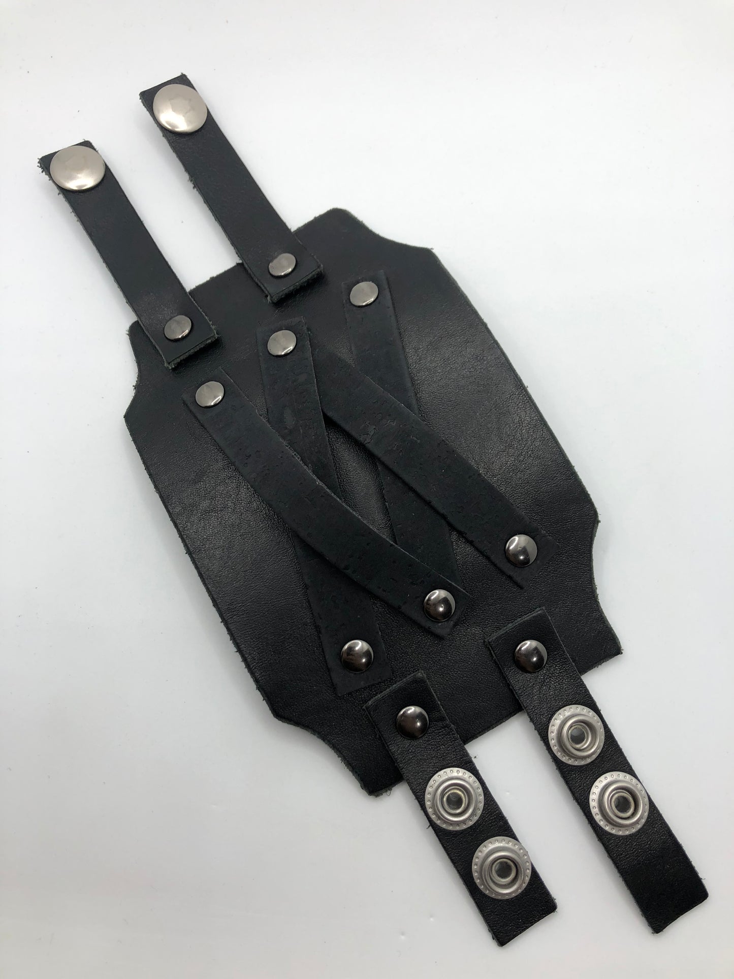 Conan Cuff - Black Leather Wide Wristband