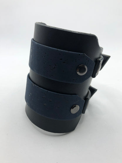 Rexor - Navy Blue Leather Wristband