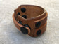Dune - Smokey Wood Tan Leather Wristband / Bracelet with Black Screws