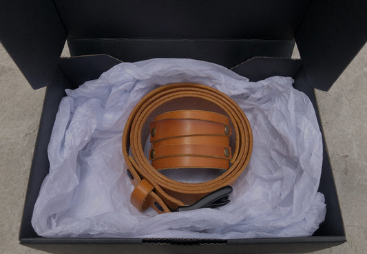 Gift Box Set - Sahara Leather Belt & Achilles Leather Wristband