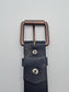 Gift Box Set - Como - Dark Blue Leather Belt & Cypher - Cyberpunk Style Leather Bracelet